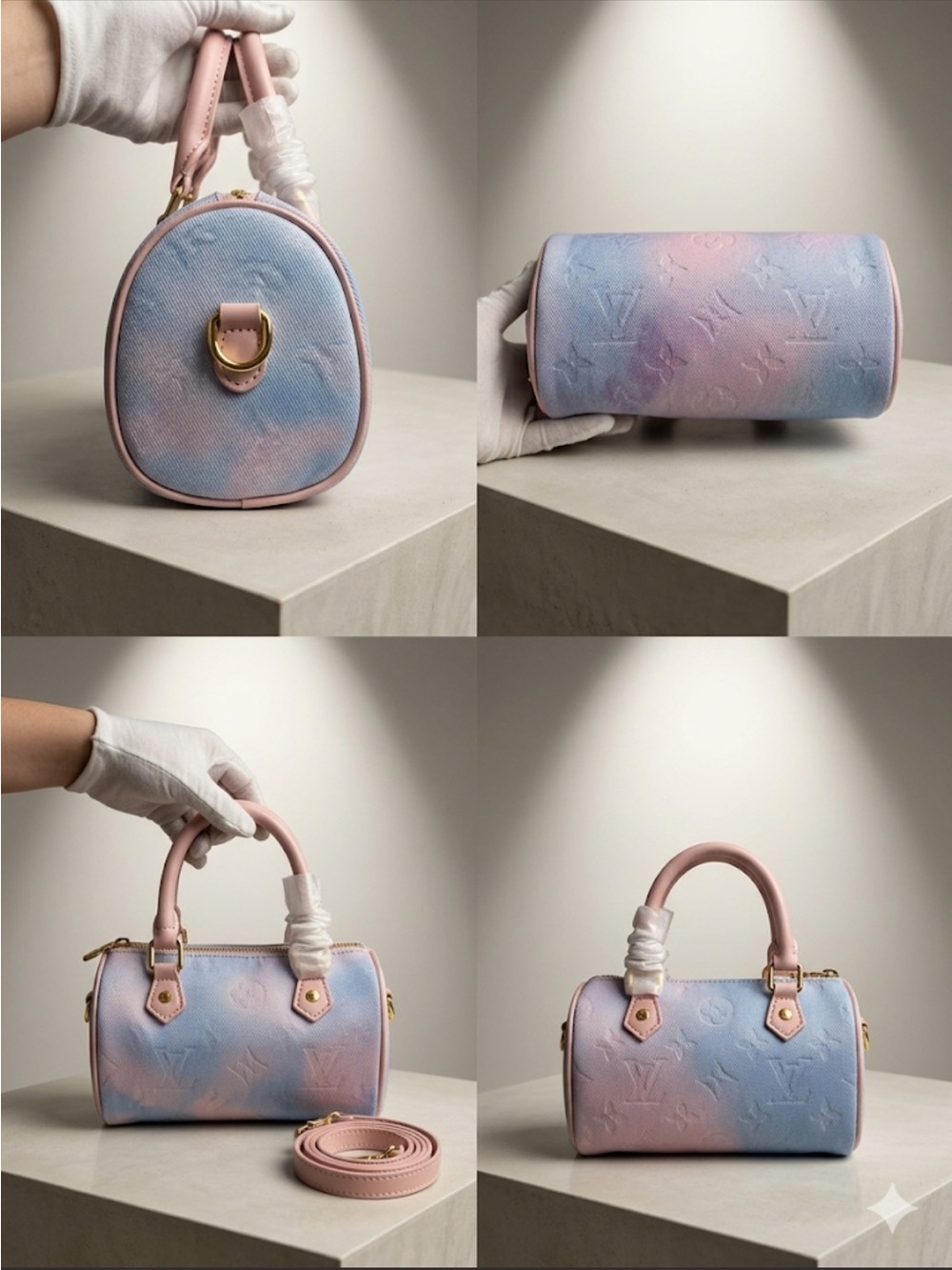 Brand New !! Jean Pink & Blue Monogram Mini Speedy Shoulder Bag read 👇